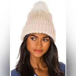 Revolve Hat Attack Ivory Knit Beanie